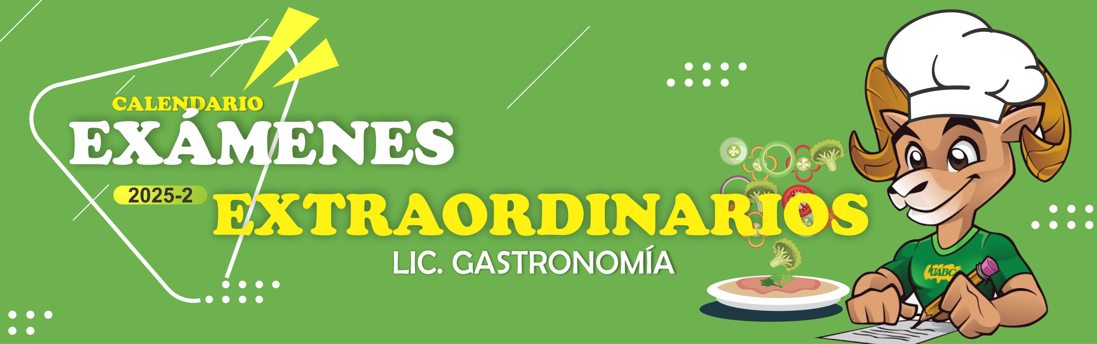 Calendario examenes ordinarios Gastronomia 2025-2